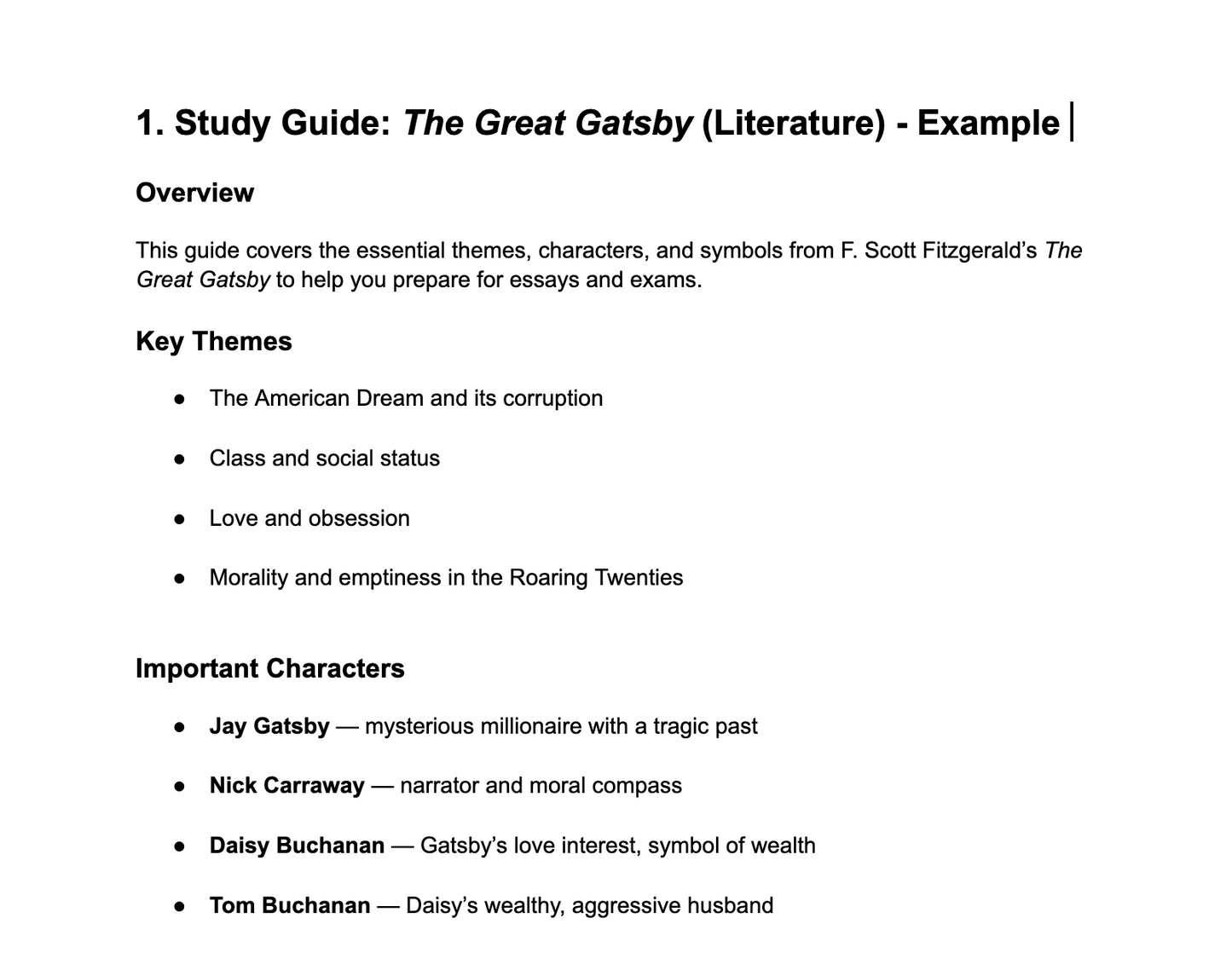 Custom Literature Study Guide